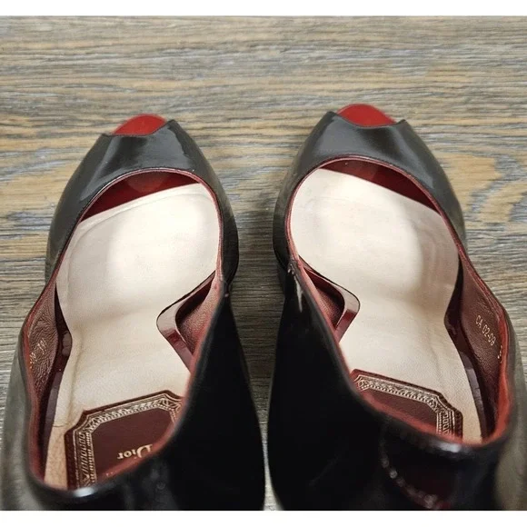 Dior Miss Dior Black Patent Heels 39.5 US 9.5 Full Set Box COA DIY Re-Dyed - Picture 6 of 13